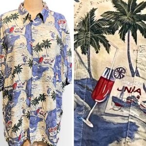 VINTAGE Caribbean resort travel tropical shirt short sleeve button down 90s‎ Y2K